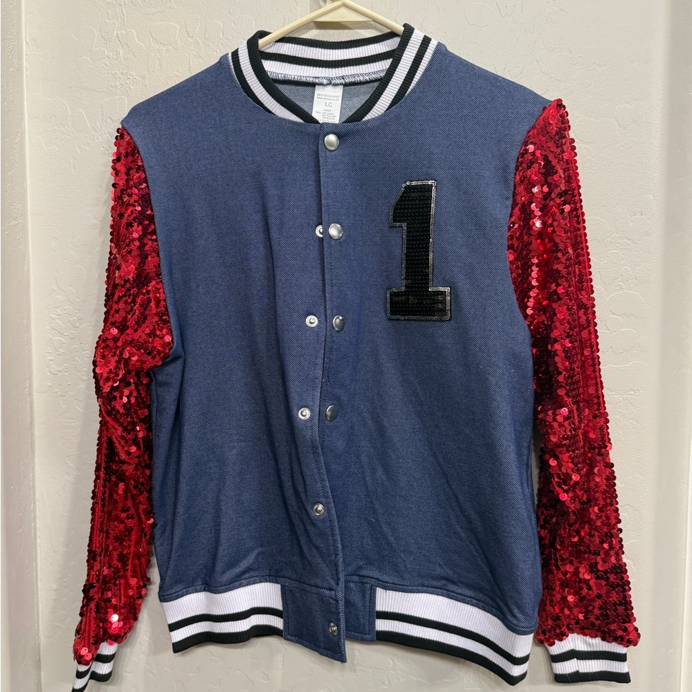 Weissman Blue Varsity Jacket with Black Trim